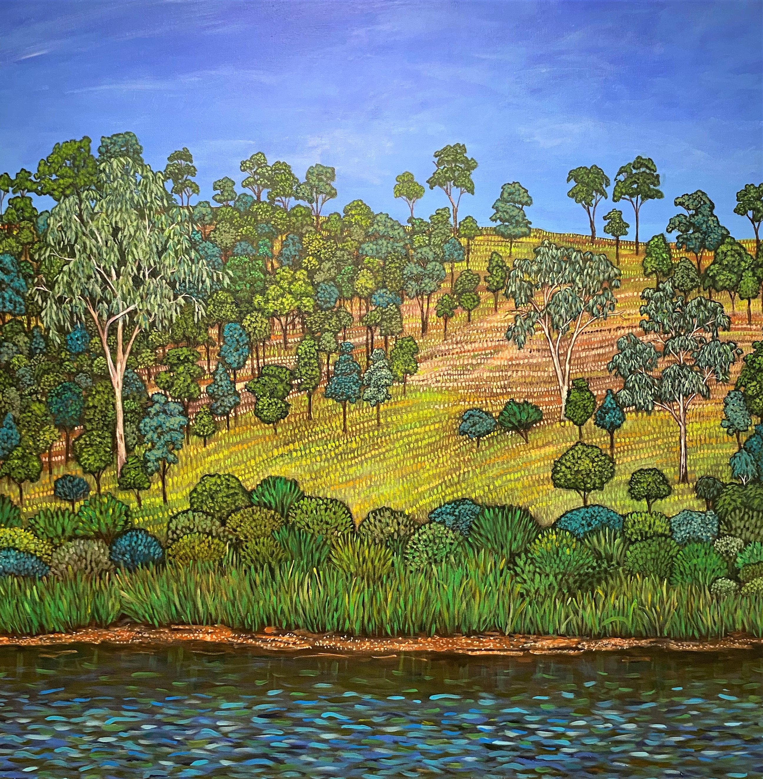 Brisbane River at Chuwar - just upstream from Colleges Crossing by Karen Hales | Lethbridge Landscape Prize 2023 Finalists | Lethbridge Gallery