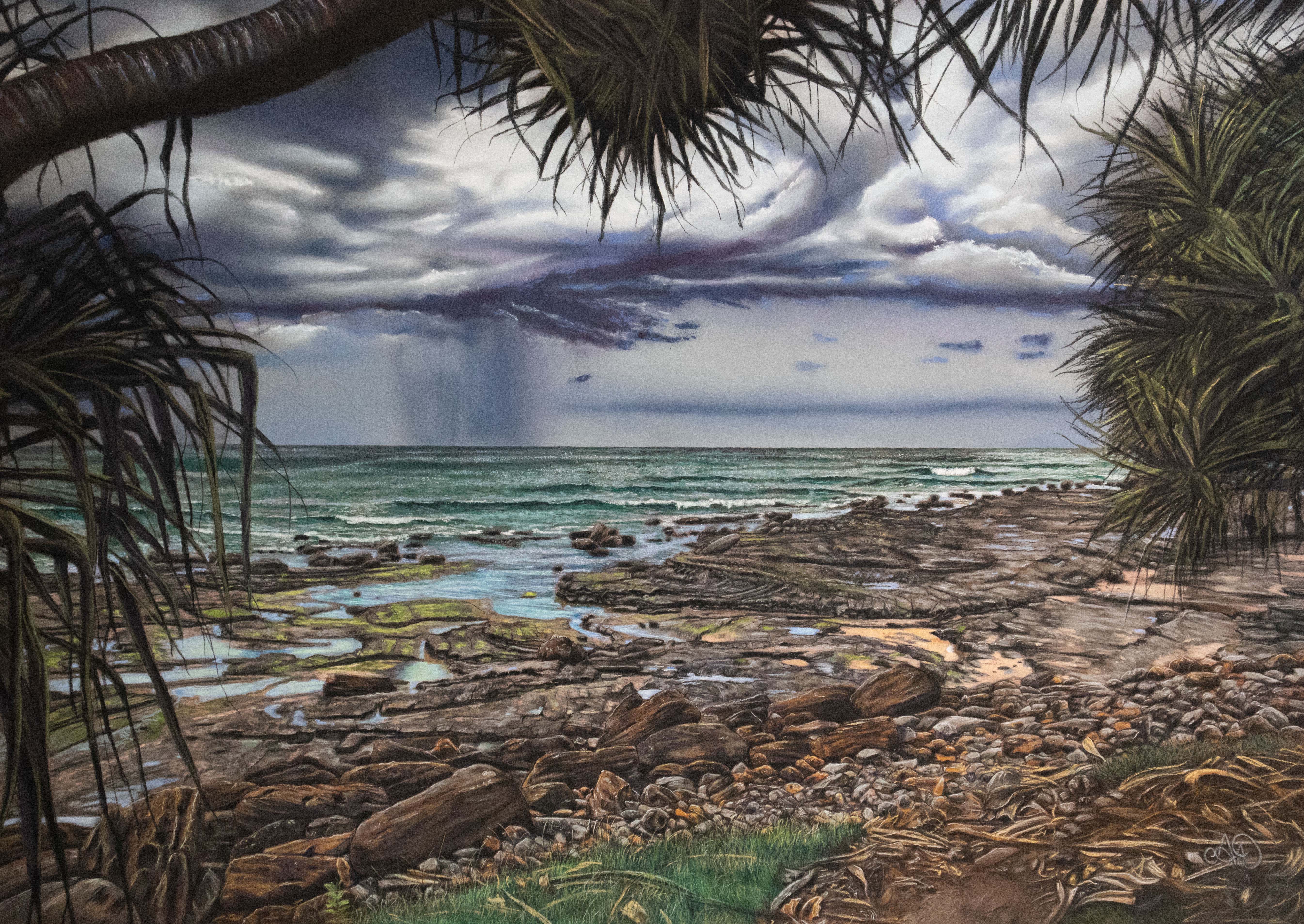 Looming Storm at Moffat Beach by Alyce Duhs | Lethbridge Landscape Prize 2023 Finalists | Lethbridge Gallery