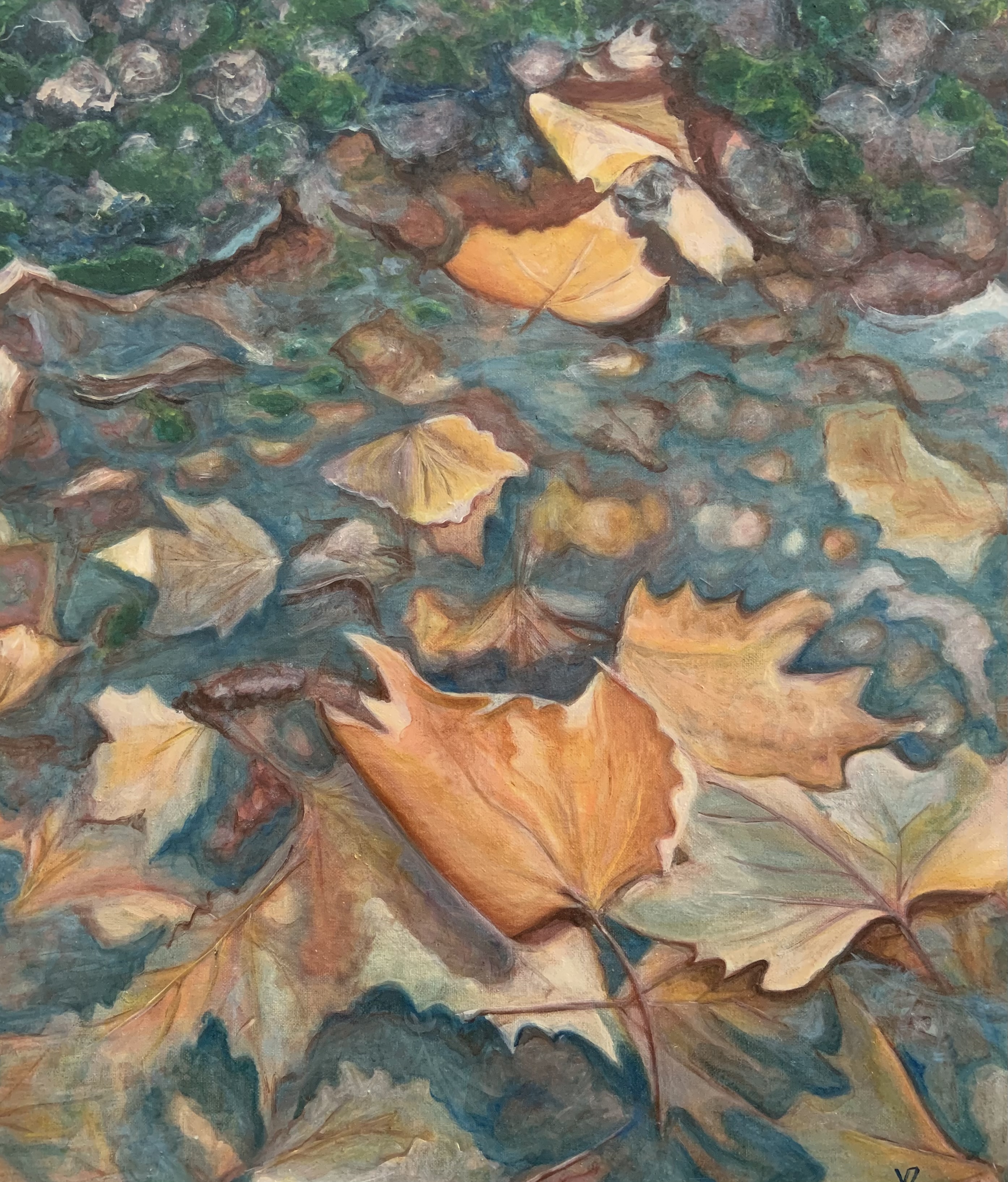 Autumn leaves submerged by Vera Zammit | Lethbridge 20000 2023 Finalists | Lethbridge Gallery