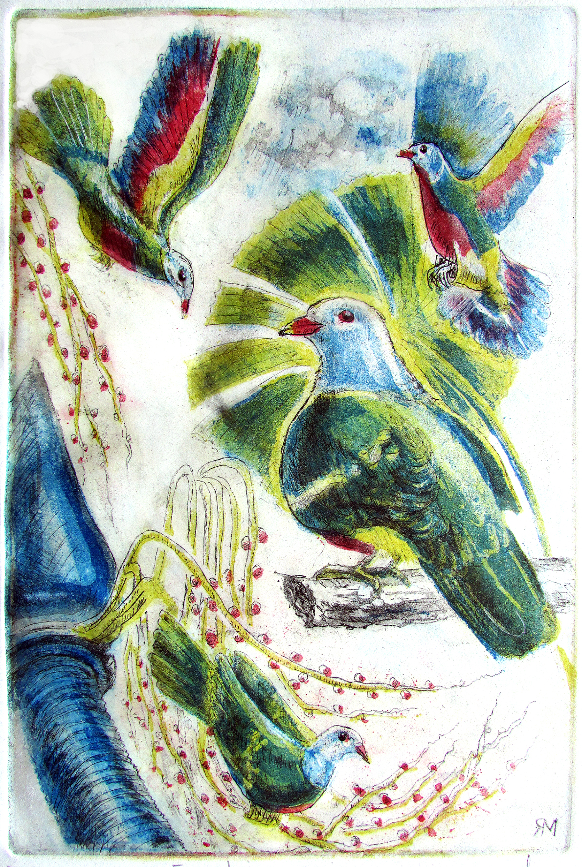 Woompoo Fruit Doves by Margarita Iakovleva | Lethbridge 20000 2023 Finalists | Lethbridge Gallery