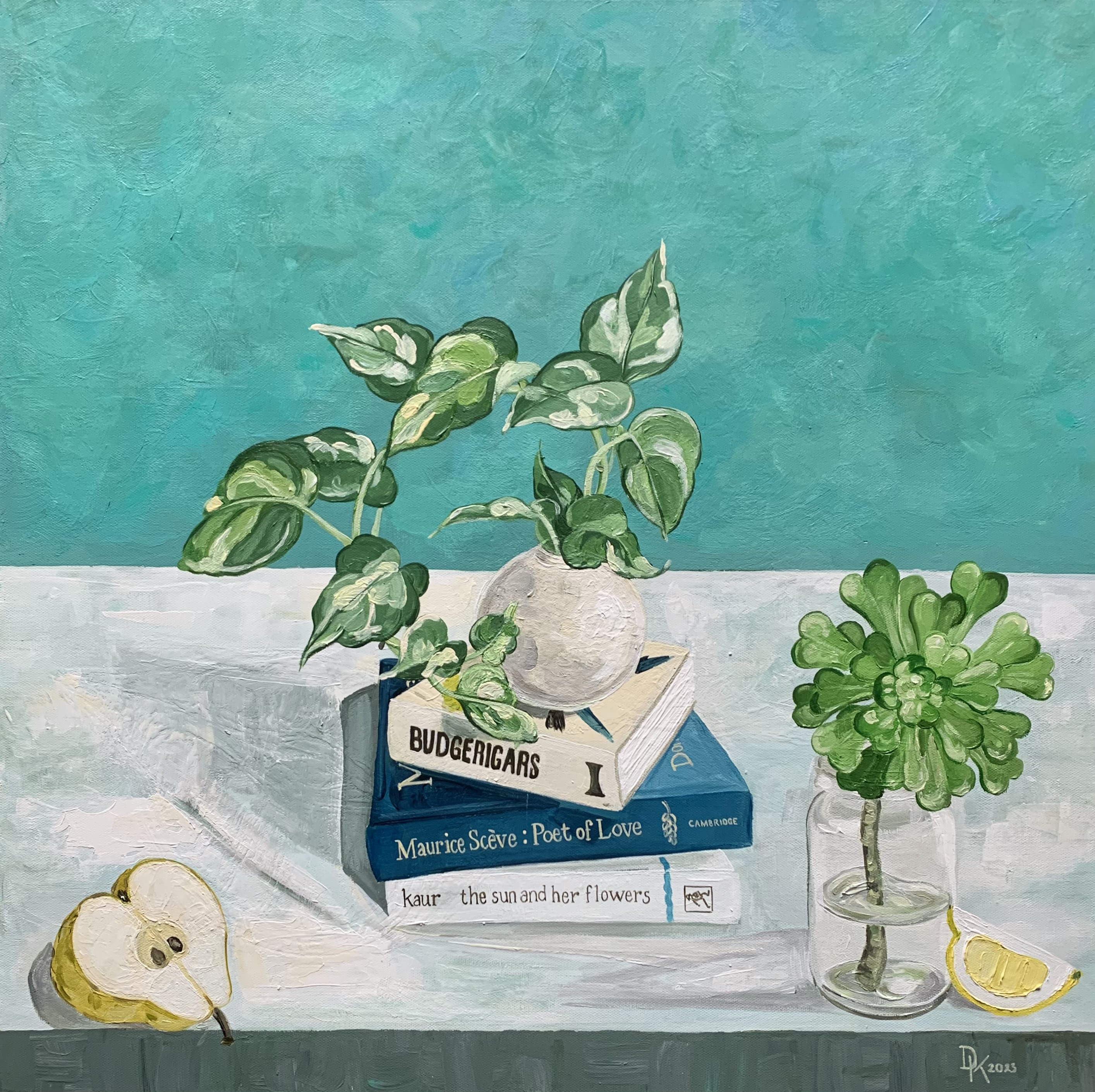 Aeonium With Pothos & Late Summer Pear by Dominika Keller | Lethbridge 20000 2023 Finalists | Lethbridge Gallery