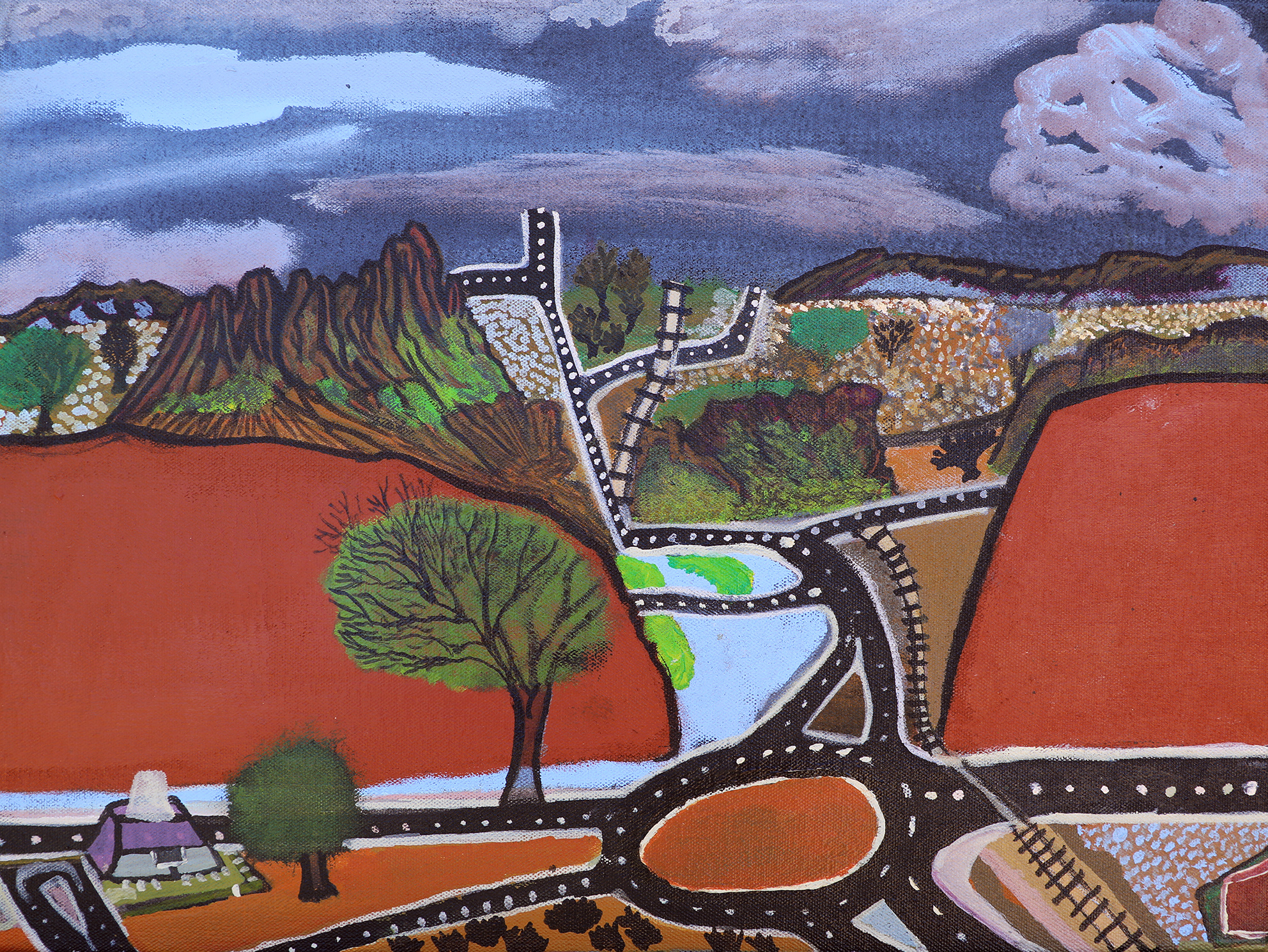 The Gap, Mparntwe by Charles Jangala Inkamala | Lethbridge 20000 2023 Finalists | Lethbridge Gallery