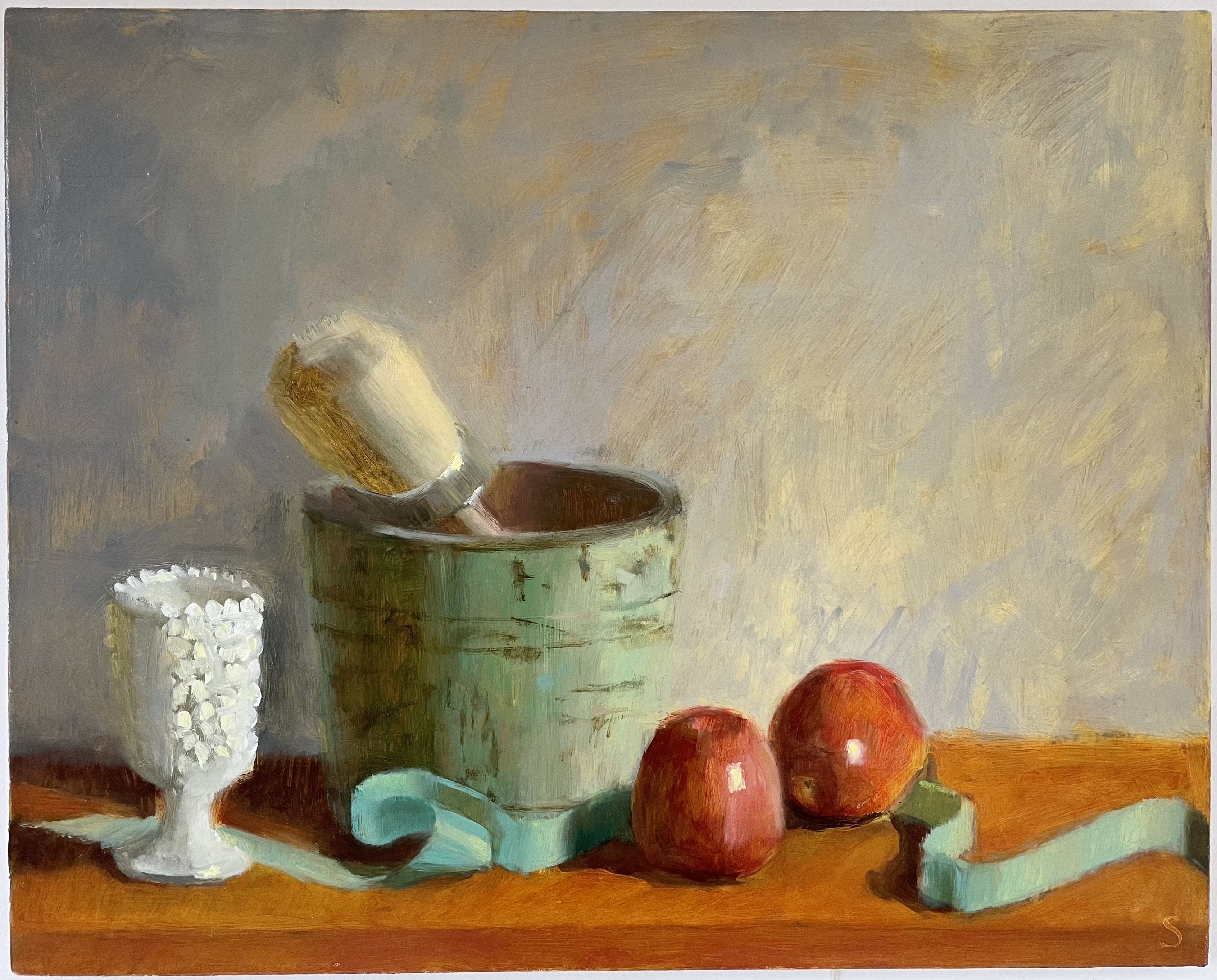 Apples and Ribbon by Sue Tesoriero | Lethbridge 20000 2023 Finalists | Lethbridge Gallery