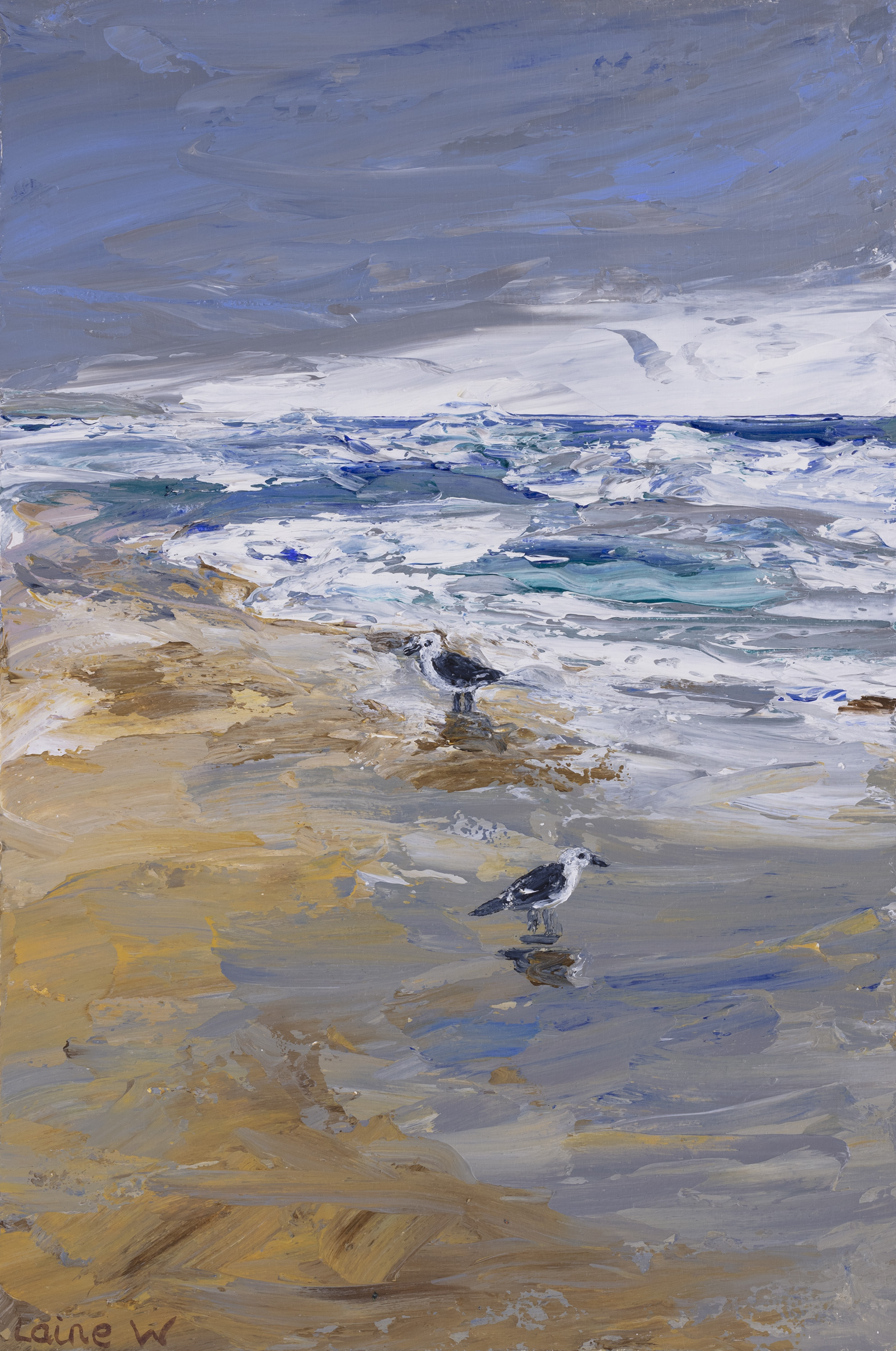 Seagulls on the Shore by Laine Walker | Lethbridge 20000 2023 Finalists | Lethbridge Gallery