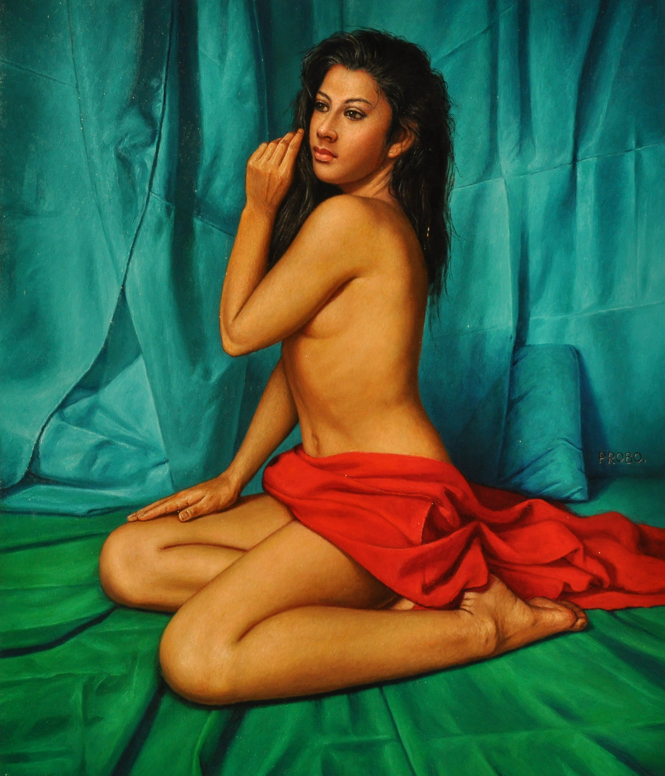 Red Cloth Girl by PROBO | Lethbridge 20000 2021 Finalists | Lethbridge Gallery