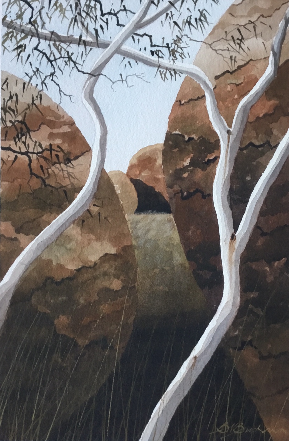 Ghost Gums, Central Australia by Bruce Buchanan | Lethbridge 20000 2021 Finalists | Lethbridge Gallery
