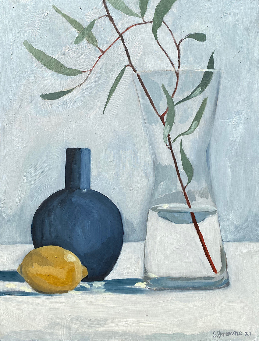 Still life with Lemon and Sunshine by Sally Browne | Lethbridge 20000 2021 Finalists | Lethbridge Gallery