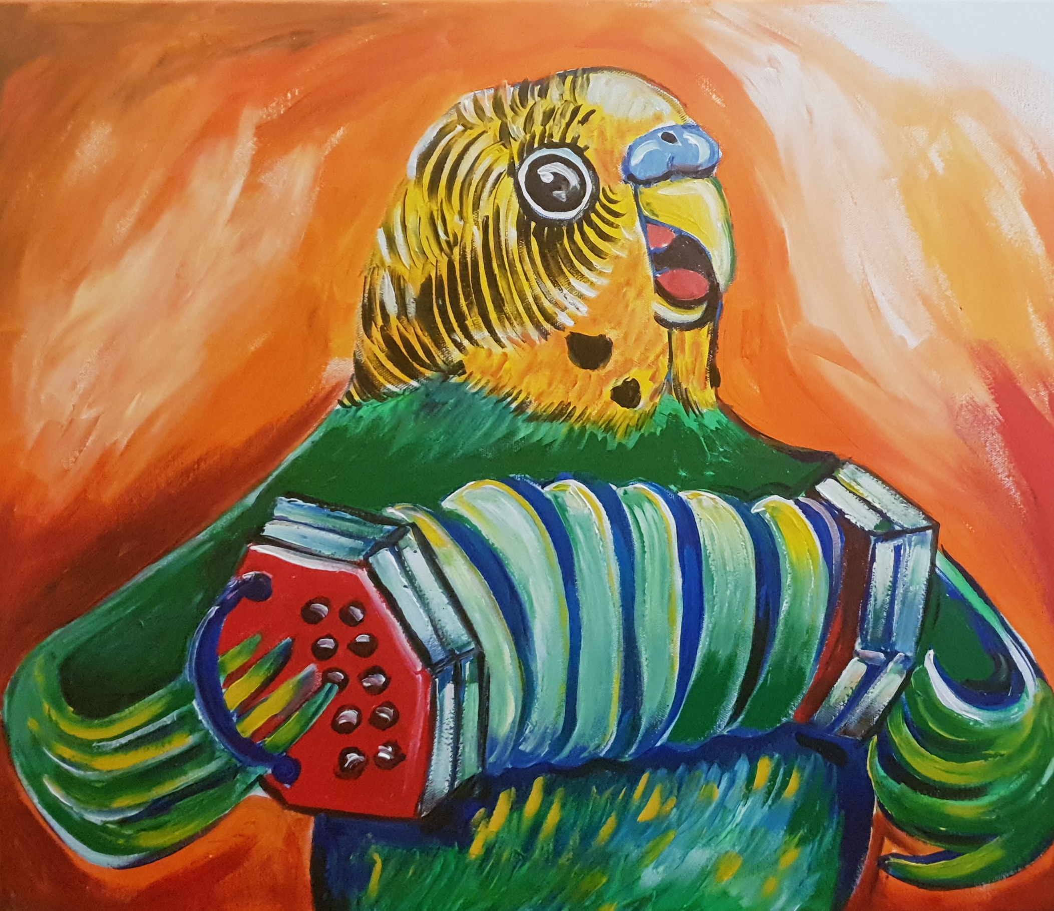 Concertina Budgie by Lucy Car | Lethbridge 20000 2021 Finalists | Lethbridge Gallery