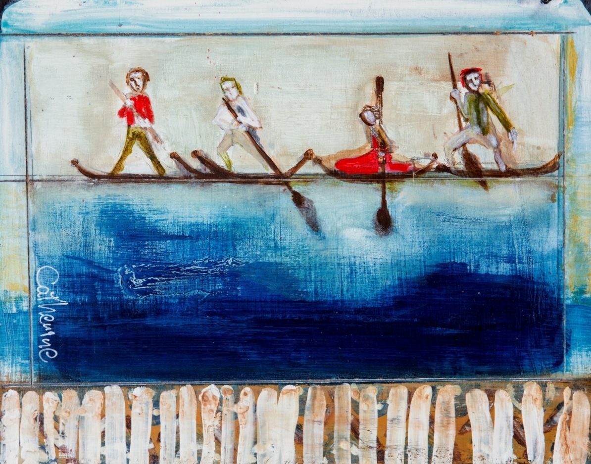 The Paddle Boarders by Catherine Reason Macauley | Lethbridge 20000 2021 Finalists | Lethbridge Gallery