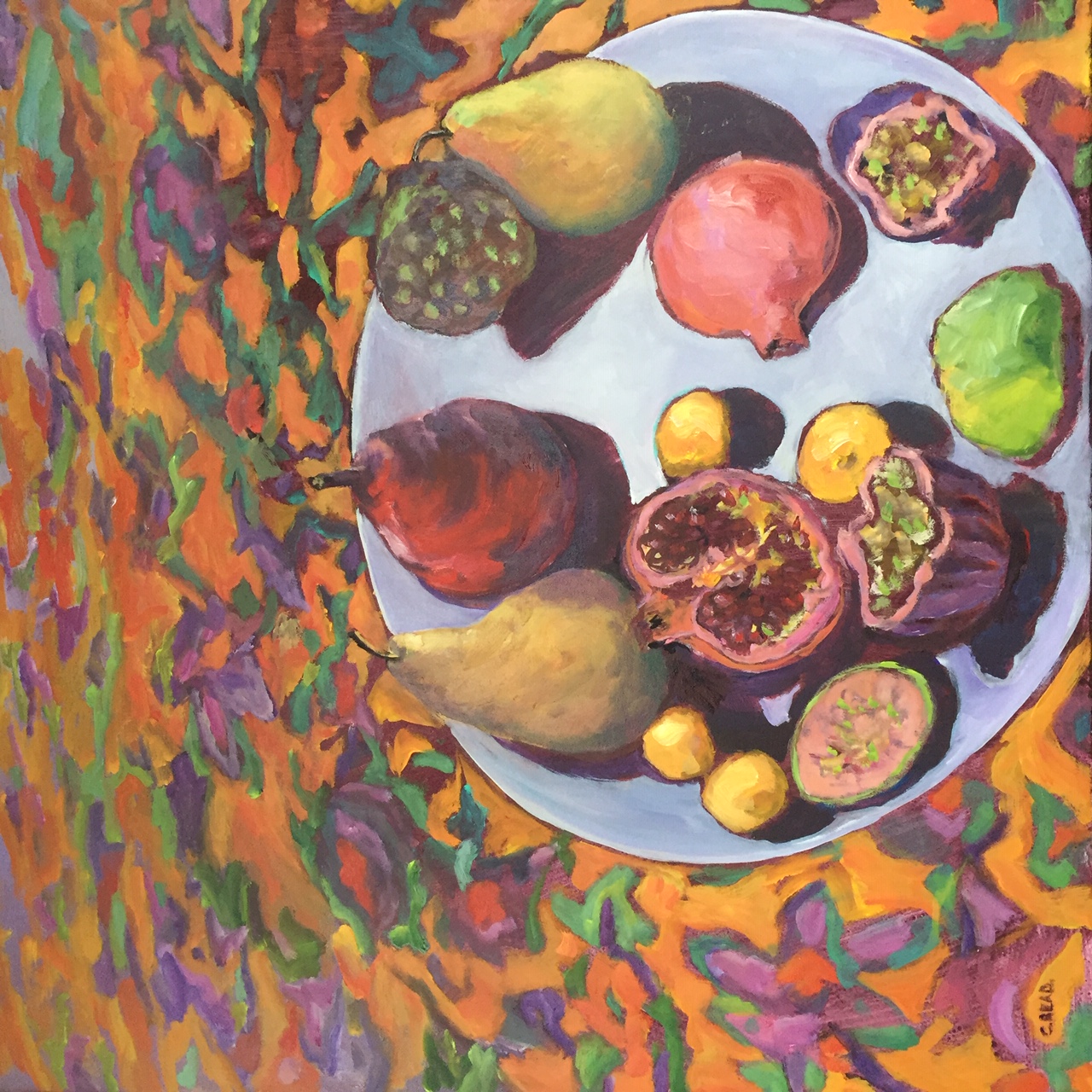 Rajasthani Pomegranates and Pattern by Christine Read | Lethbridge 20000 2021 Finalists | Lethbridge Gallery