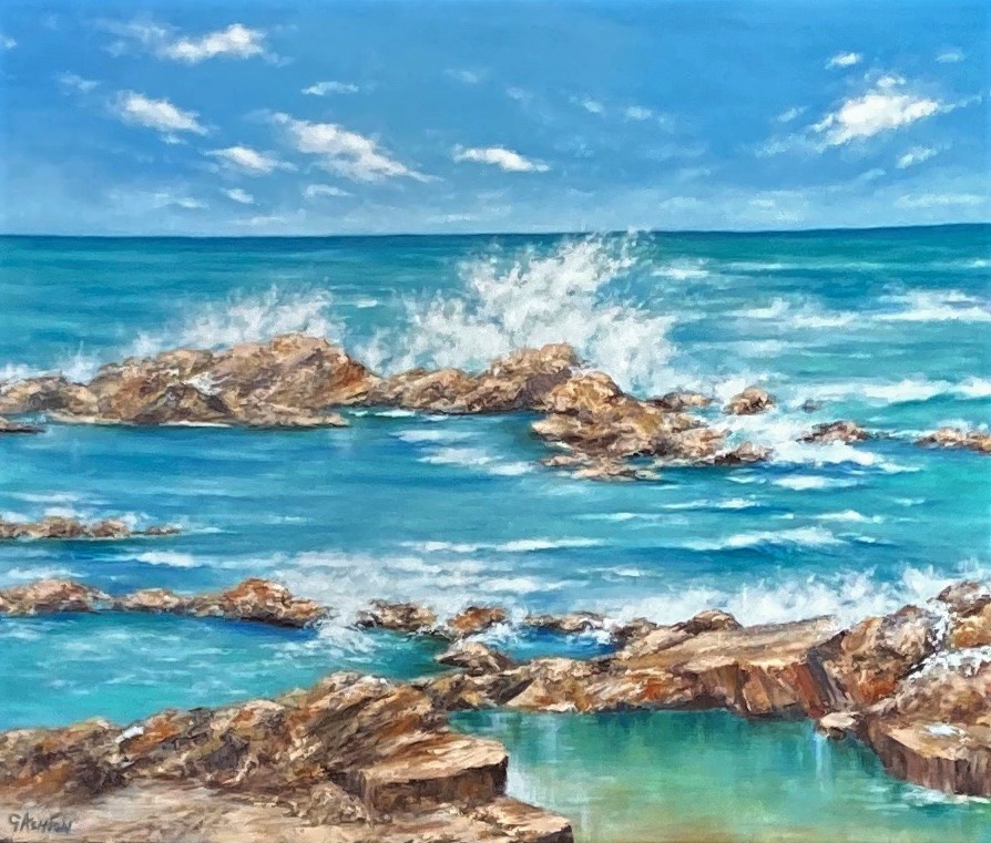 SYMPHONY IN BLUE (Champagne Pools, Fraser Island) by Gillian Ashton | Lethbridge 20000 2021 Finalists | Lethbridge Gallery