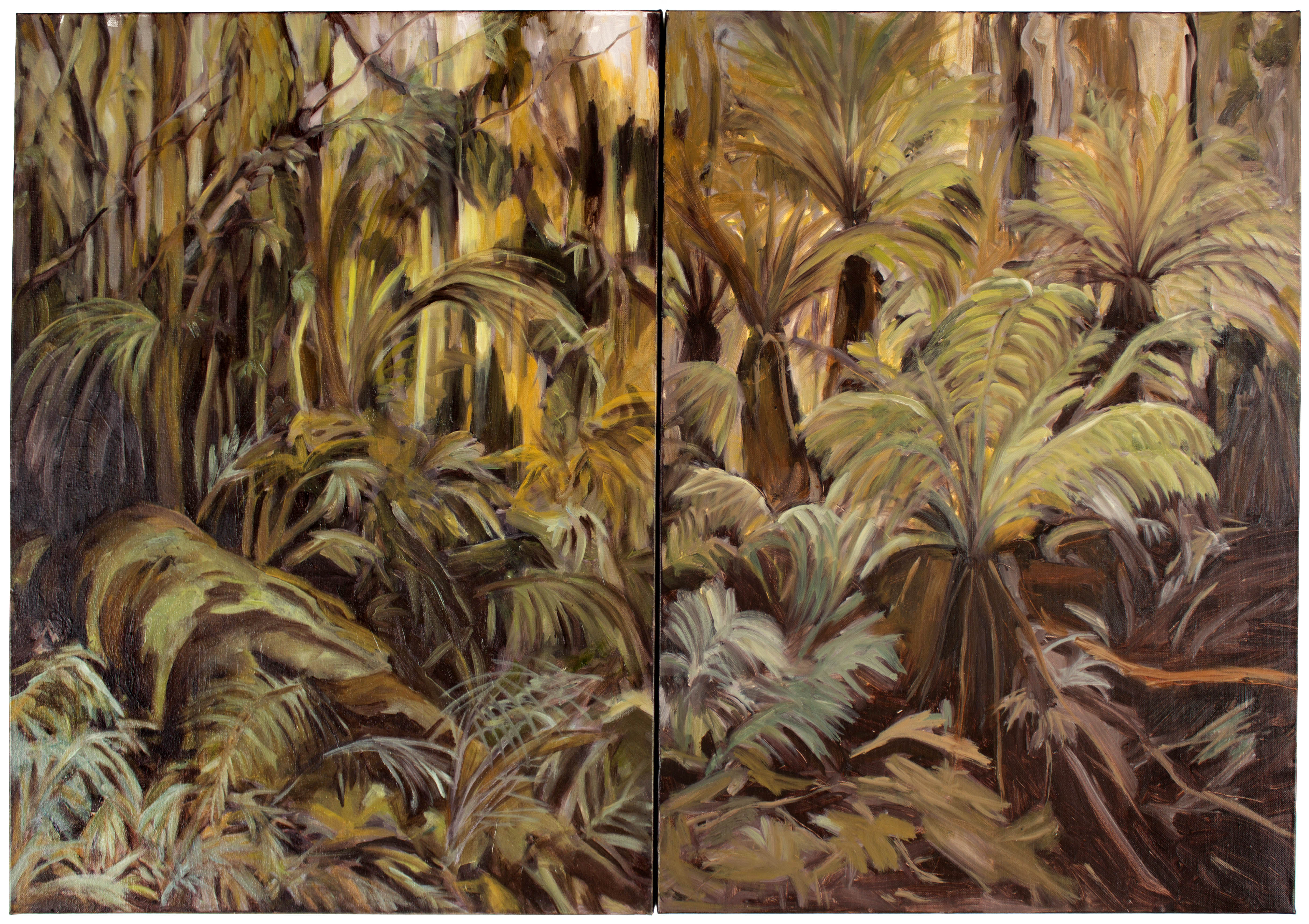 Gondwanaland Rainforest (Diptych) by Sally Reynolds | Lethbridge Landscape Prize 2022 Finalists | Lethbridge Gallery